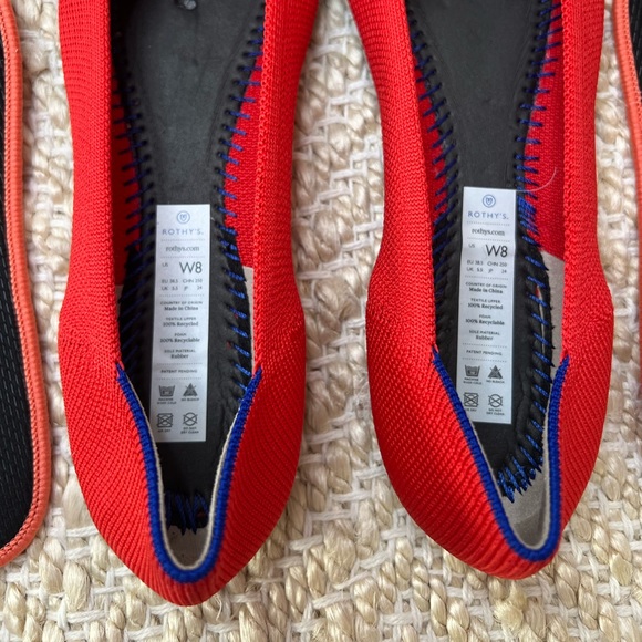 Rothy’s The Point Women’s Flats in Bright Red - Picture 6 of 10